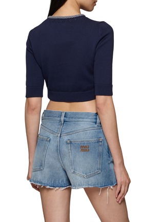 Back View - Click To Enlarge - MIU MIU - Cotton F.7 Knit Cardigan
