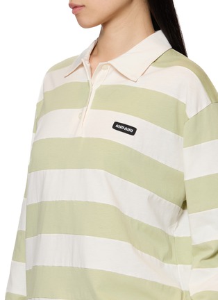  - MIU MIU - Striped Jersey Polo Shirt