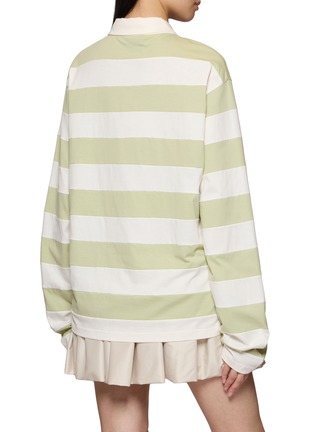 Back View - Click To Enlarge - MIU MIU - Striped Jersey Polo Shirt