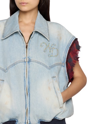  - WE11DONE - Sky Western Embroidered Denim Blouson Vest