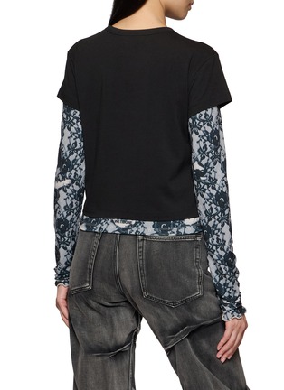 Back View - Click To Enlarge - WE11DONE - Layered Lace Printed T-Shirt