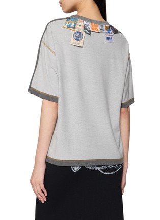 Back View - Click To Enlarge - WE11DONE - Inside-Out Logo Appliqué Crewneck T-Shirt