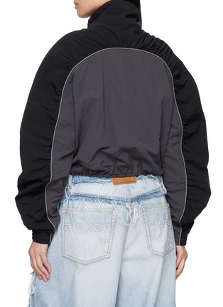 Back View - Click To Enlarge - WE11DONE - Shirred Sleeve Contrast Panel Jacket