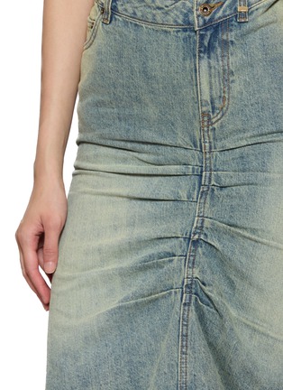  - WE11DONE - Tuck Detail Light Wash Denim Skirt