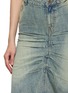  - WE11DONE - Tuck Detail Light Wash Denim Skirt