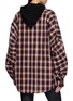 Back View - Click To Enlarge - WE11DONE - Layered Plaid Shirt Hoodie
