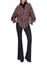 Figure View - Click To Enlarge - WE11DONE - Layered Plaid Shirt Hoodie