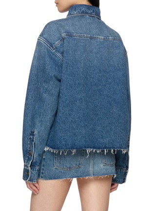 Back View - Click To Enlarge - MIU MIU - Raw Hem Denim Shirt