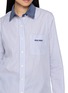  - MIU MIU - Contrast Collar Striped Poplin Shirt
