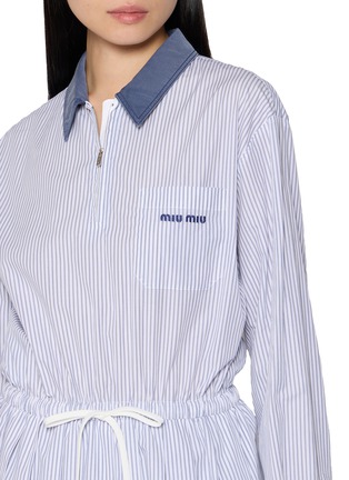  - MIU MIU - Striped Zip Up Shirt Dress