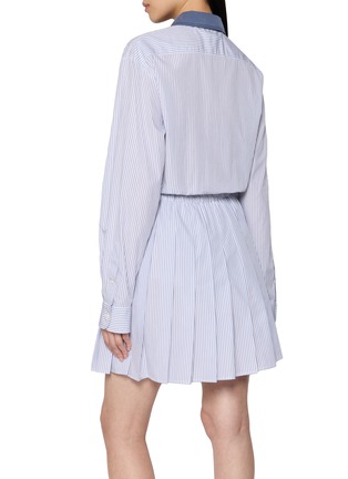 Back View - Click To Enlarge - MIU MIU - Striped Zip Up Shirt Dress