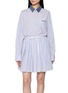 Main View - Click To Enlarge - MIU MIU - Striped Zip Up Shirt Dress