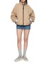 Figure View - Click To Enlarge - MIU MIU - Funnel Neck Zip Pocket Jacket