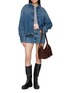 Figure View - Click To Enlarge - MIU MIU - Raw Hem Denim Mini Skirt