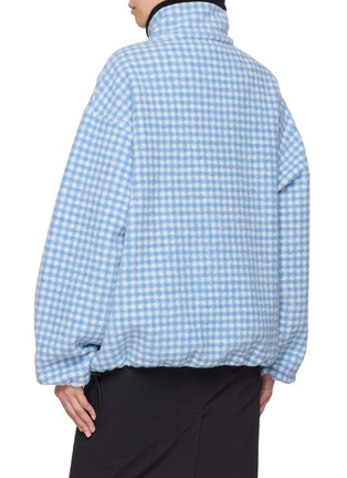 Back View - Click To Enlarge - MIU MIU - Gingham Fleece Jacket