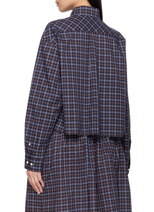 Back View - Click To Enlarge - MIU MIU - Long Sleeve Tartan Shirt