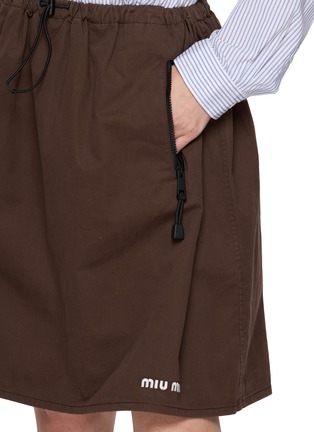  - MIU MIU - Drawstring Waistband Logo Gabardine Skirt