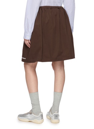 Back View - Click To Enlarge - MIU MIU - Drawstring Waistband Logo Gabardine Skirt