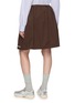 Back View - Click To Enlarge - MIU MIU - Drawstring Waistband Logo Gabardine Skirt