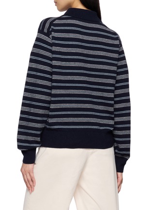 Back View - Click To Enlarge - DUNST - Collared Striped Unisex Sweater