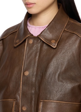 Detail View - Click To Enlarge - DUNST - Detachable Collar Leather Blouson Jacket