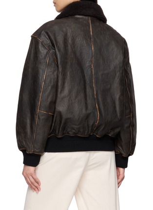 Back View - Click To Enlarge - DUNST - Detachable Collar Leather Blouson Jacket