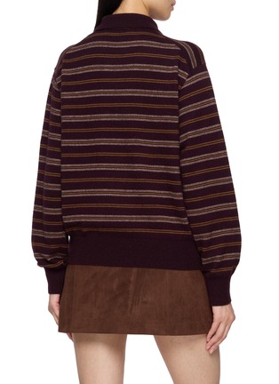 Back View - Click To Enlarge - DUNST - Collared Striped Unisex Sweater