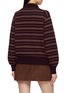 Back View - Click To Enlarge - DUNST - Collared Striped Unisex Sweater