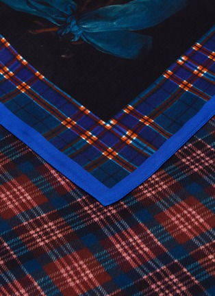 Detail View - Click To Enlarge - DRIES VAN NOTEN - Large Twin Floral Plaid Print Pareos Scarf