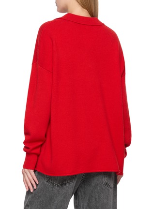 Back View - Click To Enlarge - R2W - Diego Open Collar Cashmere Knit Sweater