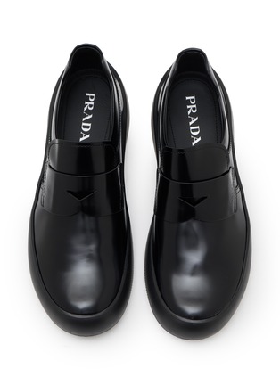 Detail View - Click To Enlarge - PRADA - Brushed Leather Loafers