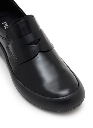 Detail View - Click To Enlarge - PRADA - Brushed Leather Loafers