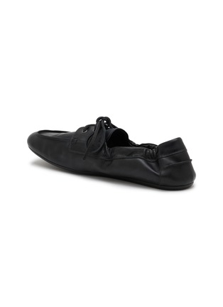  - PRADA - Vitello Shuffle Antiqued Leather Boat Shoes
