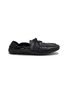 PRADA Vitello Shuffle Antiqued Leather Boat Shoes