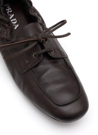 Detail View - Click To Enlarge - PRADA - Vitello  Antiqued Leather Boat Shoes