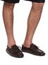 Figure View - Click To Enlarge - PRADA - Vitello  Antiqued Leather Boat Shoes