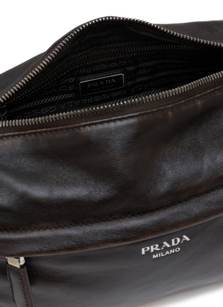 Detail View - Click To Enlarge - PRADA - Distressed Leather Crossbody Bag