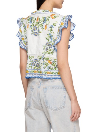 Back View - Click To Enlarge - FARM RIO - Emily Floral Tapestry Blouse