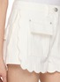  - FARM RIO - Scalloped Edge Denim Shorts