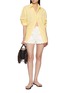 Figure View - Click To Enlarge - FARM RIO - Scalloped Edge Denim Shorts