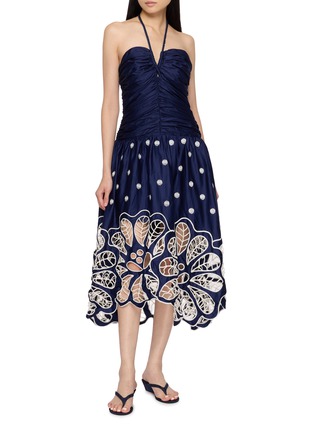Figure View - Click To Enlarge - FARM RIO - Richelieu Embroidered Midi Dress