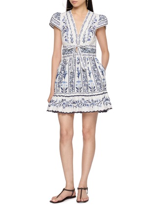 Figure View - Click To Enlarge - FARM RIO - V-Neck Floral Mini Dress