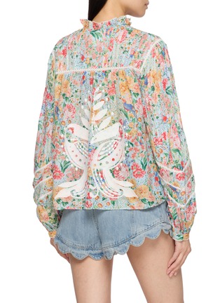 Back View - Click To Enlarge - FARM RIO - Rendeira Embroidered Cutwork Blouse