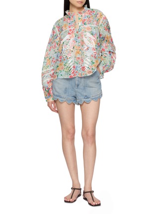 Figure View - Click To Enlarge - FARM RIO - Rendeira Embroidered Cutwork Blouse