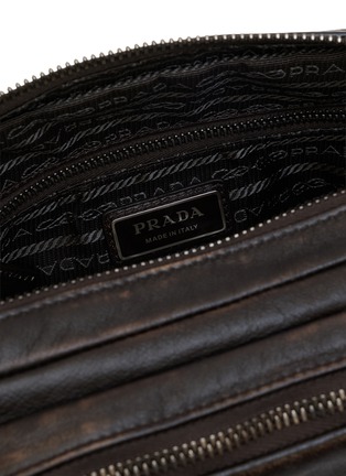 Detail View - Click To Enlarge - PRADA - Distressed Leather Shoulder Bag