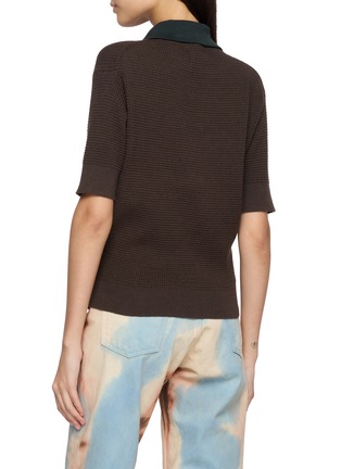 Back View - Click To Enlarge - JW ANDERSON - Short Sleeve Contrast Collar Knit Polo Top