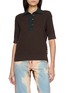 JW ANDERSON Short Sleeve Contrast Collar Knit Polo Top