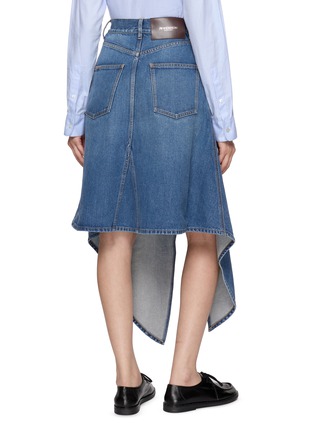 Back View - Click To Enlarge - JW ANDERSON - Drop Front Asymmetrical Medium Wash Denim Skirt