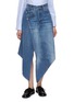 JW ANDERSON Drop Front Asymmetrical Medium Wash Denim Skirt