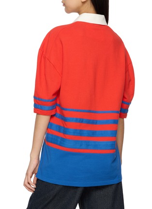 Back View - Click To Enlarge - JW ANDERSON - Oversized Stripe Polo Shirt